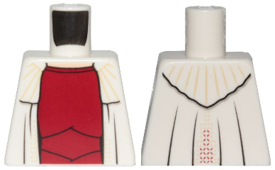 Torso SW Robe with Yellow and Red Ornaments over Dark Red Dress Pattern (Leia)