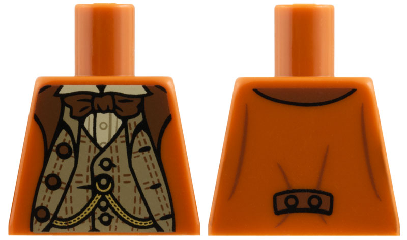 Torso Harry Potter Suit over Dark Tan Vest and White Shirt with Reddish Brown Bow Tie Pattern