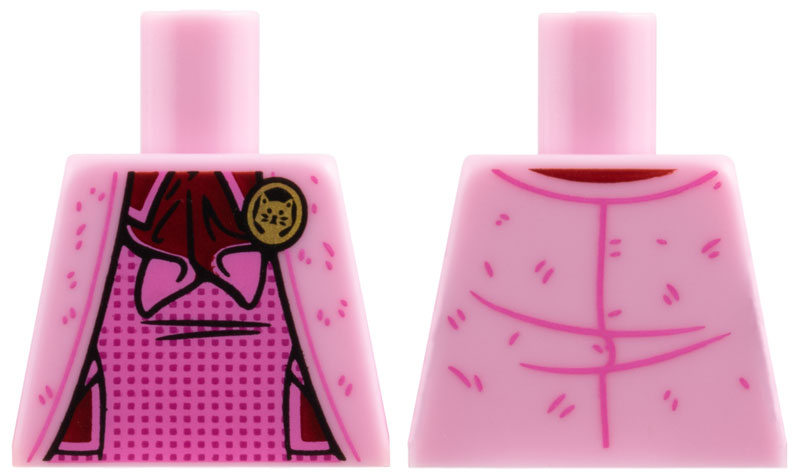 Torso Harry Potter Jacket over Dark Pink Vest with Gold Cat Brooch Pattern