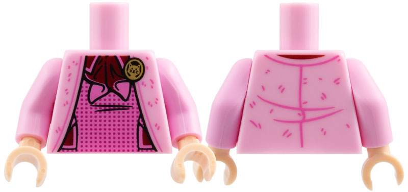Torso Harry Potter Jacket over Dark Pink Vest with Gold Cat Brooch Pattern / Bright Pink Arms / Light Nougat Hands