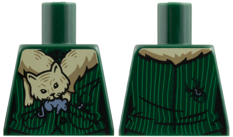 Torso Harry Potter Pinstripe Jacket with Cat Holding Mouse Shawl and Spider on Back Pattern