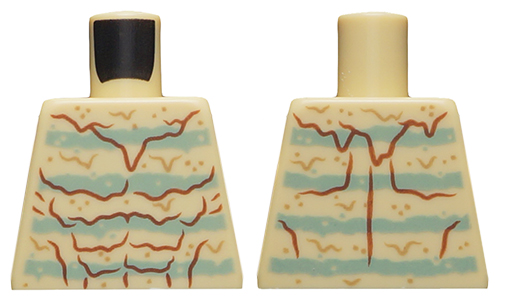 Torso Spider-Man Reddish Brown Muscles Outline and Sand Green Stripes Pattern (Sandman)