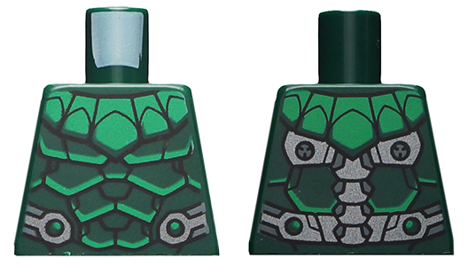 Torso Armor, Green Collar and Highlights, Silver Belt and Electrical Contacts on Back Pattern