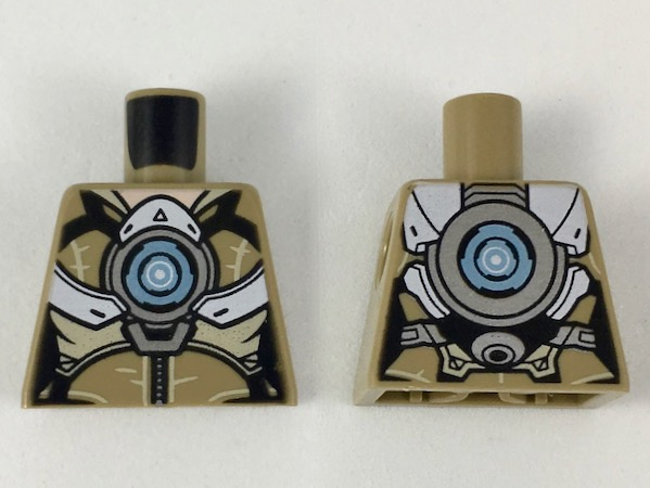 Torso Female Armor with White Panels, Silver Large Circle and Belt Pattern