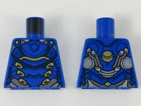 Torso Female Armor, Black Panel Lines, Gold and Copper Highlights Pattern