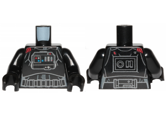 Torso SW Armor, Front Panel, Red Commander Insignia on Right Shoulder Pattern (Iden Versio) / Black Arms / Black Hands