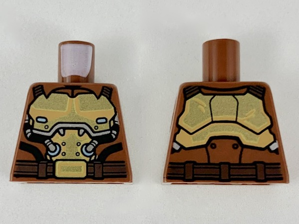 Torso Shirt with Collar, Gold Breastplate with Silver Tubes Pattern