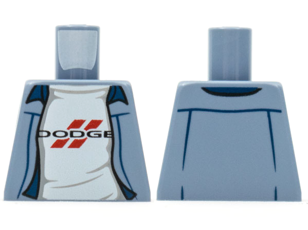 Torso Jacket with Dodge Logo on White Rumpled Shirt Pattern