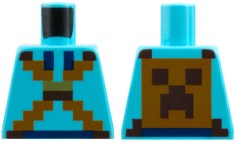 Torso Pixelated Hoodie with Ties and Crossed Straps on Front, Backpack with Creeper Face on Back Pattern