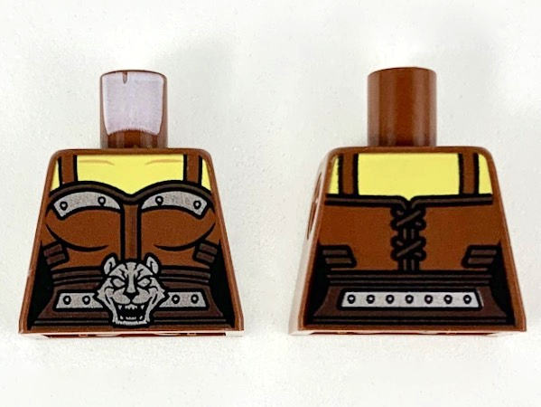 Torso Female Bodice, Silver Trim and Large Cat Head Buckle Pattern