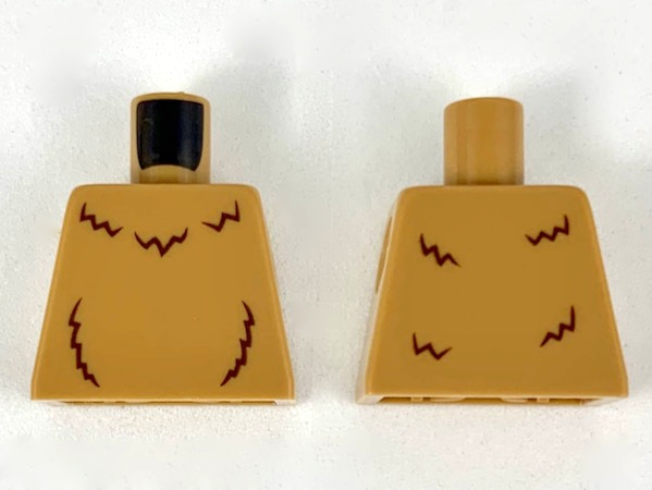 Torso with Reddish Brown Fur Lines Pattern