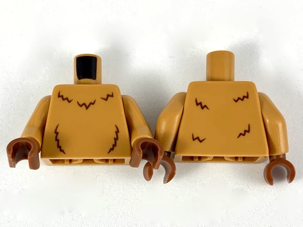 Torso with Reddish Brown Fur Lines Pattern / Medium Nougat Arms / Reddish Brown Hands
