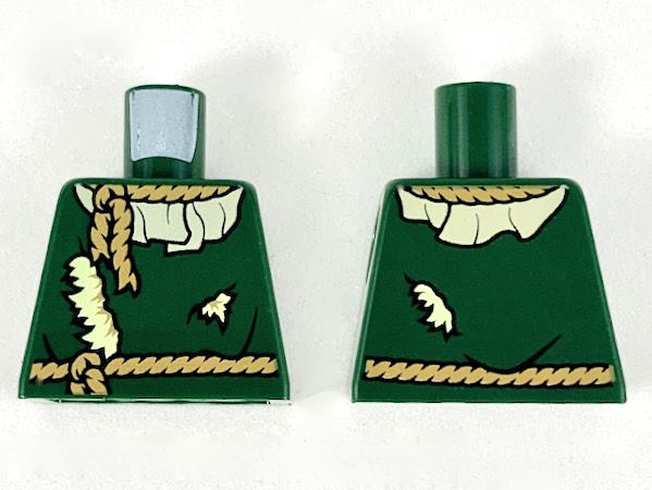 Torso Medium Nougat Rope Collar and Belt, Tan Ruffle and Straw Pattern