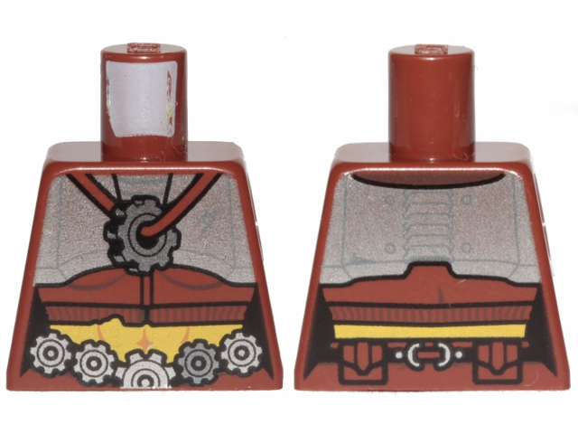 Torso Female, Flat Silver Chest Plate, Gears Belt and Necklace Pattern