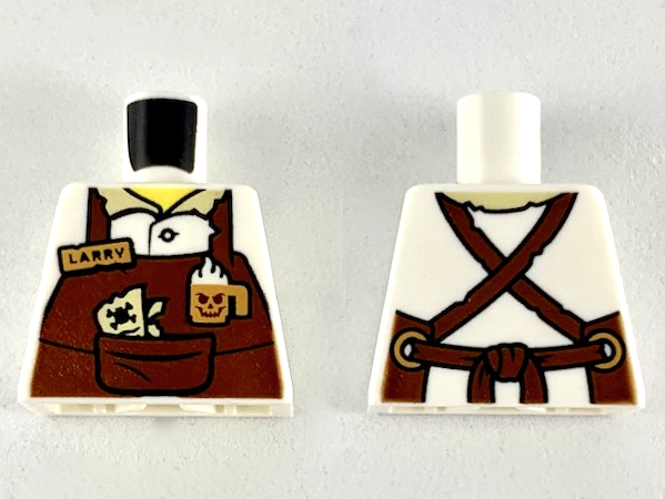 Torso Reddish Brown Apron with Cup, 'LARRY' Name Tag, Straps Pattern