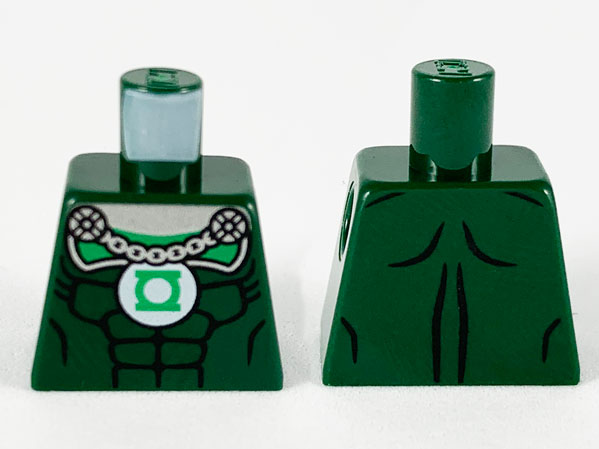Torso Muscles Outline, Green Lantern Logo, Silver Chain Pattern