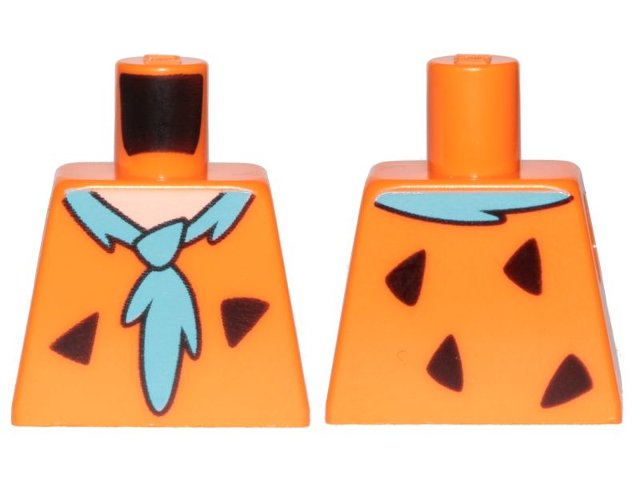 Torso Tunic with Animal Print (Black Spots) and Medium Azure Tie Pattern (Fred Flintstone)