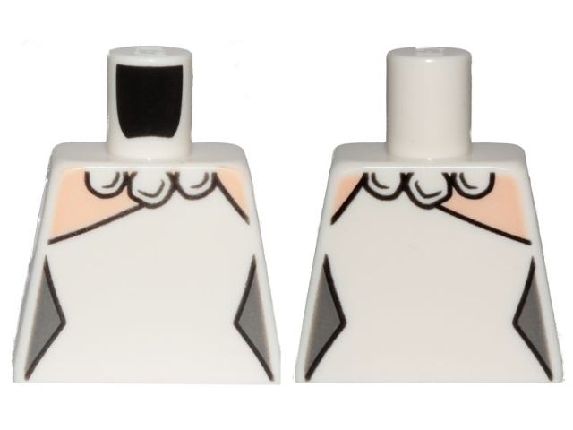 Torso Female Outline, Dress and Stone Necklace Pattern (Wilma Flintstone)