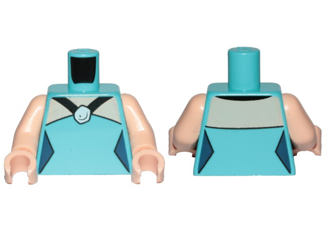 Torso Female Outline, Dress with Black Straps and Stone Pattern (Betty Rubble) / Light Nougat Arms / Light Nougat Hands