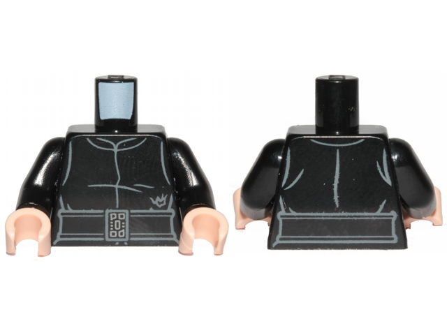 Torso SW Kylo Ren Tattered Robe Pattern / Black Arms / Light Nougat Hands