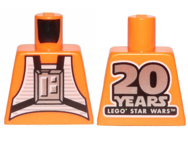 Torso SW Rebel Pilot with '20 YEARS LEGO STAR WARS' on Back Pattern