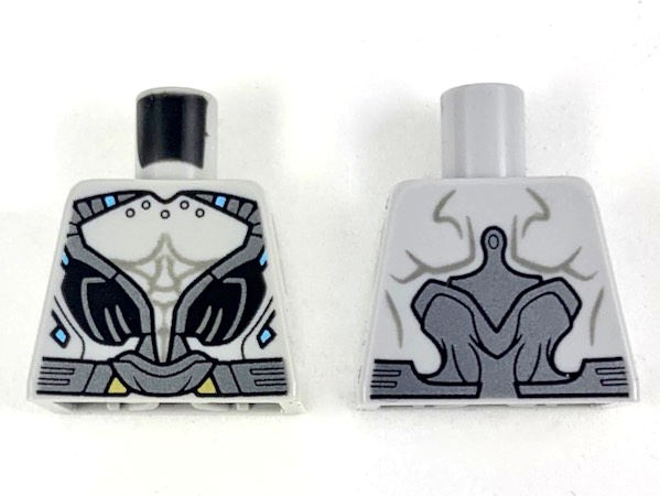 Torso Alien with Silver and Black Armor, Dark Bluish Gray Muscles Outline Pattern