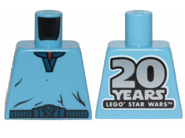 Torso SW V-Collar Shirt and Dark Blue Trim with '20 YEARS LEGO STAR WARS' on Back Pattern (Lando Calrissian)