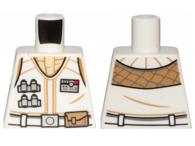 Torso SW Hoth Rebel Vest with ID Badge, Utility Belt, Large Buckle and Tan Scarf Pattern