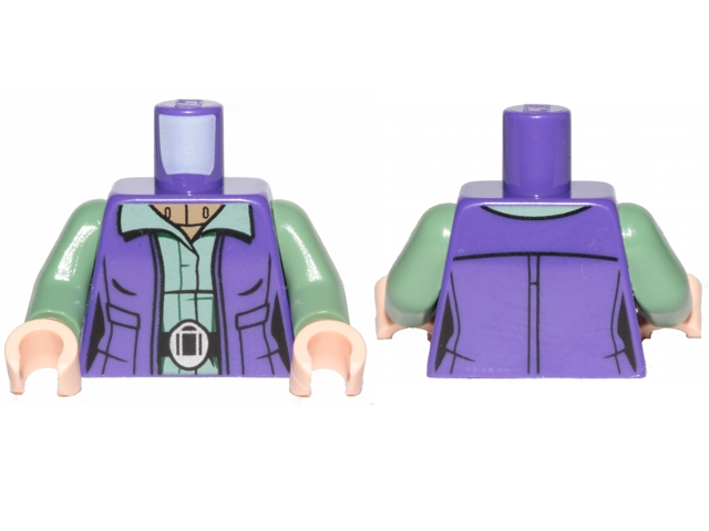 Torso SW Female Outline Dark Purple Vest over Sand Green Shirt with Dark Tan Turtleneck Pattern / Sand Green Arms / Light Nougat Hands