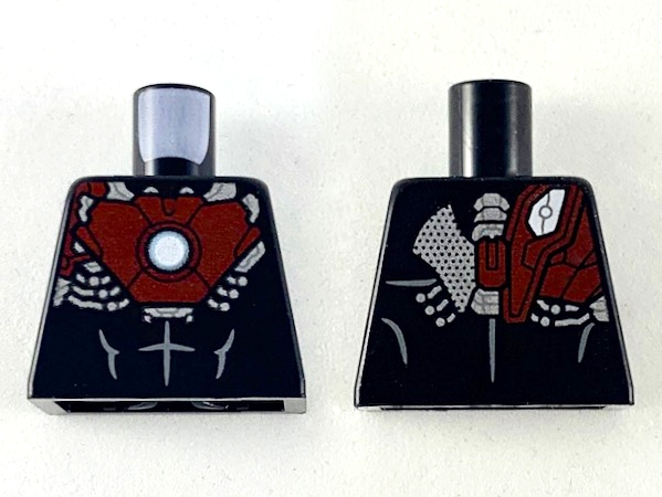 Torso Dark Red Chest Plate with Arc Reactor Pattern