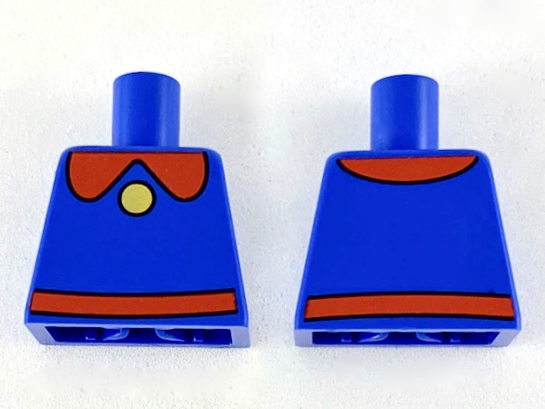 Torso Red Collar and Belt with Gold Button Pattern