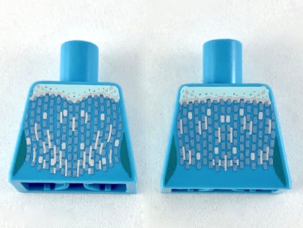 Torso Female Dress with Silver Trim Pattern