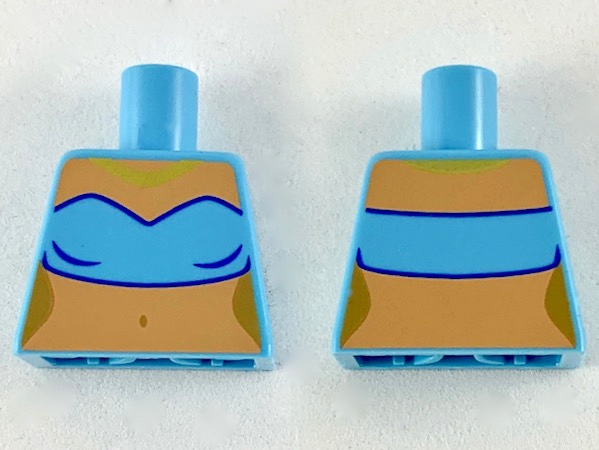 Torso Female Tube Top, Gold Necklace, Nougat Neck and Midriff Pattern