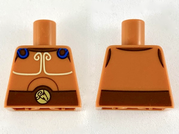 Torso Greek Armor, Blue Clasps, White Trim and Reddish Brown Belt Pattern