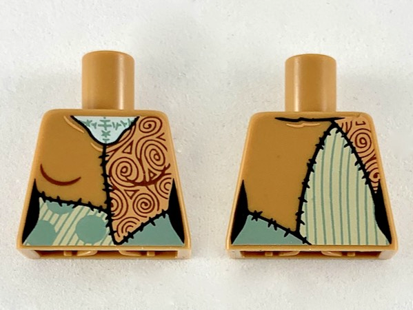 Torso Female Patchwork Ragdoll with Small Spirals Pattern