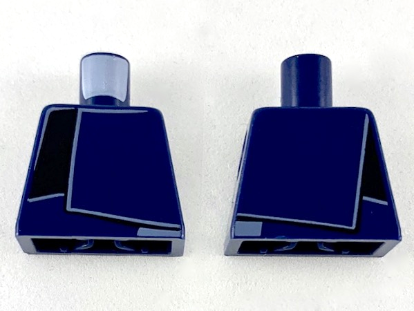 Torso Layered Shirt with Dark Blue and Black Panels Pattern