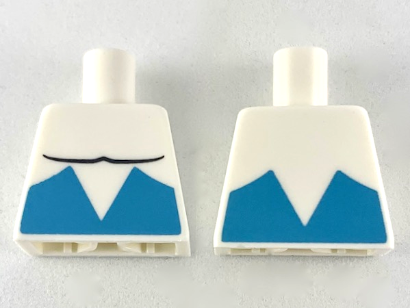 Torso Black Muscle Contour with Medium Azure Angular Lower Panels Pattern