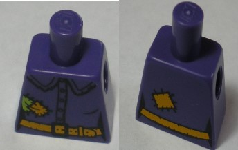 Torso Female Shirt with Buttons, Orange Belt, Buckle, Lime and Orange Patches Pattern (BAM)