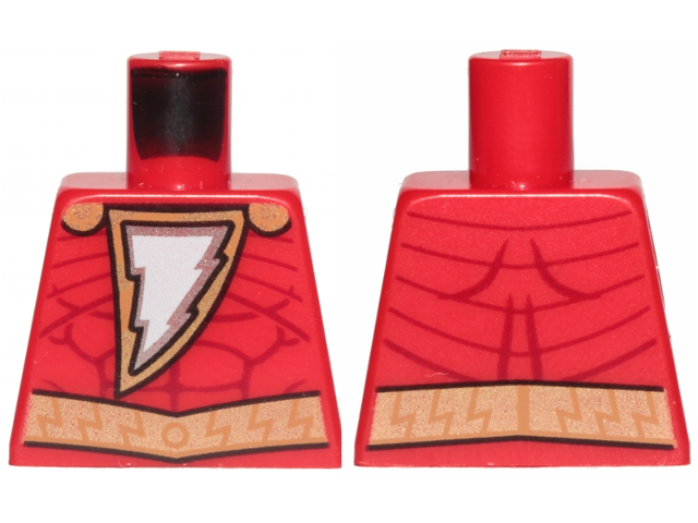 Torso Muscles Outline with Pearl Gold Cape Clasps, Lightning Bolt and Belt Pattern