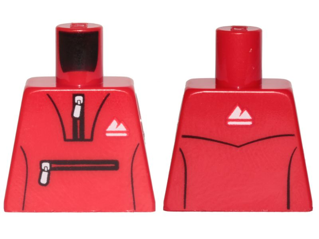 Torso Tracksuit with White Zippers and Mountain Logo Pattern