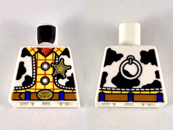 Torso Vest with Black Spots over Yellow Shirt with Red Handkerchief and Stripes, Gold Star Badge Pattern