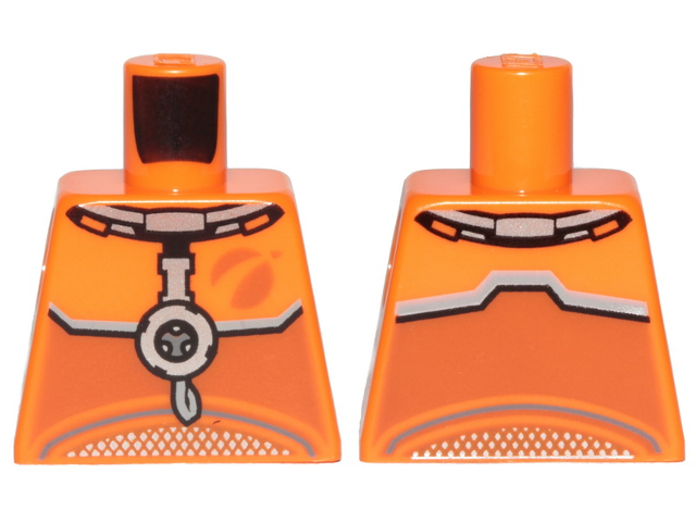 Torso Spacesuit with Dark Bluish Gray Stripes Pattern