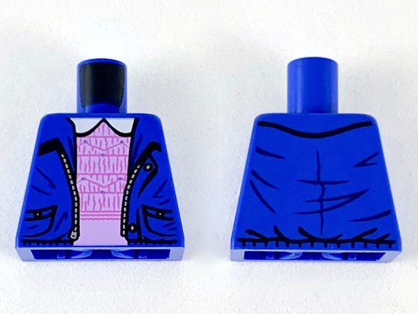 Torso Jacket over Bright Pink Dress with White Collar and Dark Pink Detail Pattern