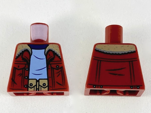 Torso Jacket with Dark Tan Collar, Bright Light Blue Shirt and Dark Tan Utility Belt Pattern