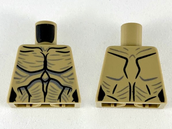 Torso Alien with Black Muscle Contours and Dark Bluish Gray Highlight Lines Pattern