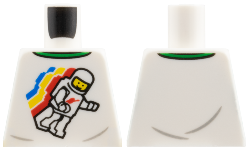 Torso Classic Space Minifigure Floating with Light Bluish Gray Wrinkles and Back Print Pattern