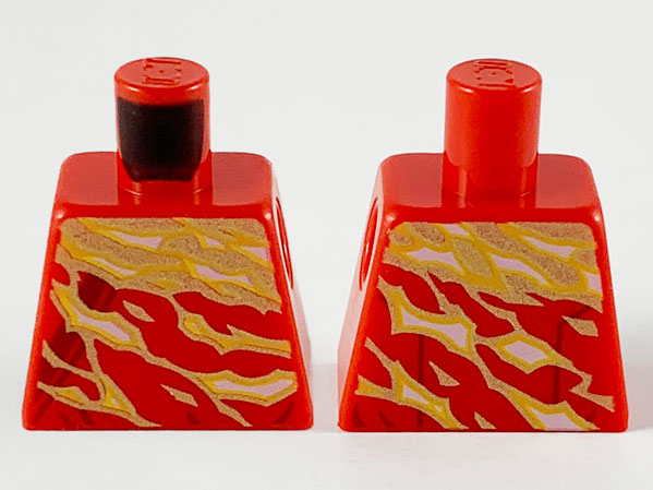 Torso Ninjago Robe with Pearl Gold Tornado Flashings Pattern