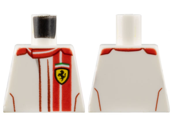 Torso Speed Champions with Red Stripes and Ferrari Logo Pattern