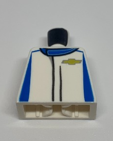 Torso Speed Champions Jumpsuit with Blue Markings and Chevrolet Logo Pattern