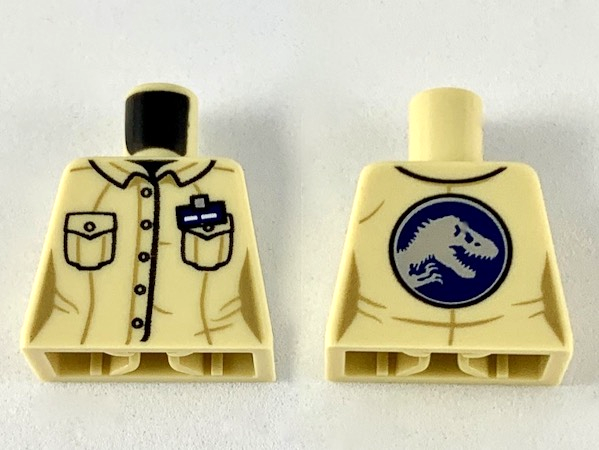 Torso Female Button Down Shirt, Name Tag, 2 Pockets and Jurassic World Logo on Back Pattern